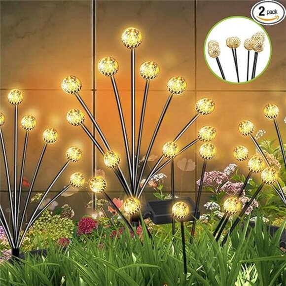 Solar Garden Lights 2-Pack, New Upgraded - Swaying with The Wind - Picture 7 of 7